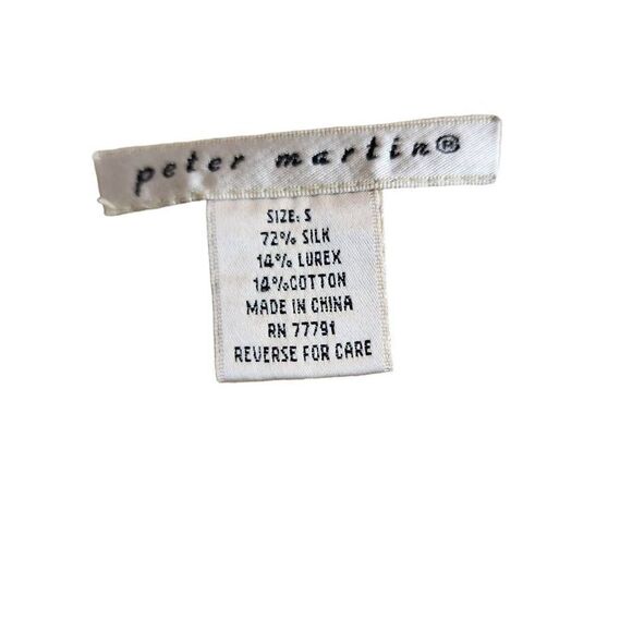 Peter Martin Gold Snakeskin Silk Button Up Lightweight Cardigan Size Small - Picture 2 of 7